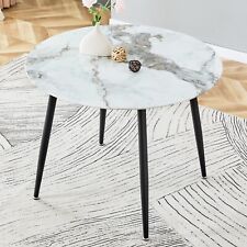 Modern Minimalist 40 Circular Dining Table with 0.3" Thick White Top - Mumbai - India"