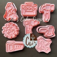 Construction Tools Cookie Cutter With Stamp 16 pcs. Set, 8 cutters + 8 embossers