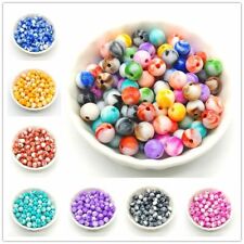 50pcs Acrylic Loose Charm Beads 8mm Round Shape Bead Jewelry Making Accessories