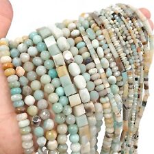 40 Types Colored Natural Amazonite Cube Column Loose Bead for Jewelry Making DIY