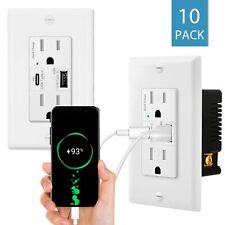 4.8A USB Outlet Wall Charger Smart Fast Charging Tamper Resistant Receptacle ×10 - South El Monte - US