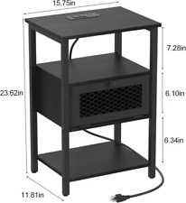 2Pcs Modern Nightstand End Table Side Table W/Usb Ports Storage Drawer Table Bed - Denver - US