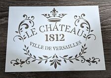 A4 Le Chateau France 1812 Art Craft Paint Furniture Wall Stencil French Reusable