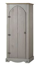 Corona Grey Storage Cupboard Solid Pine 1 Door Wooden Mexican Cabinet Shelving