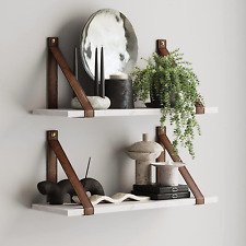 Brandon Wall Mount Modern White Marble Floating Shelf for Wall with Vintage Brow - San Bernardino - US