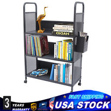 New Library Cart Single Sided Steel Mobile Book Cart with 3 shelves Heavy Duty - Toronto - Canada