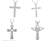 4pcs set 925 silver Cute women charms cross wedding Necklace jewelry nice gift