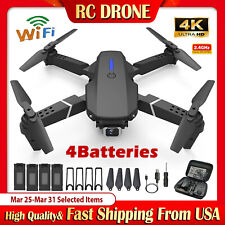 2024 New RC Drone With 4K HD Dual Camera WiFi FPV Foldable Quadcopter + 4Battery