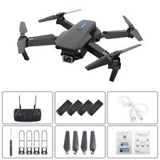 E88 Pro RC Drone 4K HD Dual Camera WiFi FPV Foldable Quadcopter + 4 Batteries