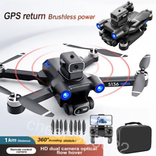 RC Drone With 8K HD Brushless Dual Camera WiFi FPV Foldable Quadcopter +2Battery