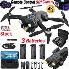 2024 New RC Drone With 4K HD Dual Camera FPV WIFI Foldable Quadcopter +3 Battery