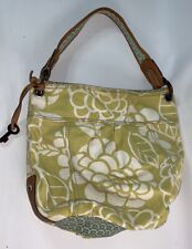 Fossil Y2K Key Vintage Canvas Green Floral Tote Bag Green Aloha Floral