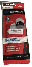 Pack Of 3-NO SWEAT BRAND, Hat Liners, Prevents Hat Stains & Rings, Made In USA!