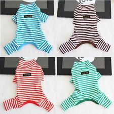 Autumn Dog Pajamas Pet Puppy Clothes Jumpsuit Stripe Winter Sleepwear Teddy Cat - Toronto - Canada