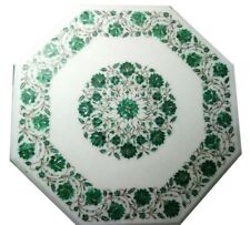 24 Marble table top Semi Precious Stones malachite inlay Work home decor"