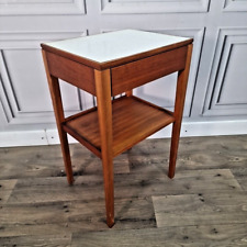 Retro Vintage Remploy Wooden Hall Telephone Table Night Bedside Drawer Stand