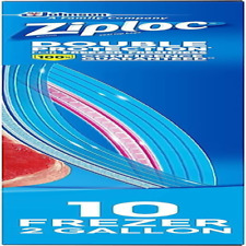 Ziploc Two Gallon Food Storage Freezer Bags, Grip 'N Seal Technology, 10 Count