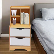 Bedroom End Side Bedside Table Nightstand Organizer with 2 Drawers Storage Wood - Toronto - Canada