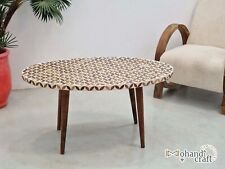 MOROCCAN Wooden ROUND Geometric TABLE 39x23''- Unique Coffee End Table - Toronto - Canada"