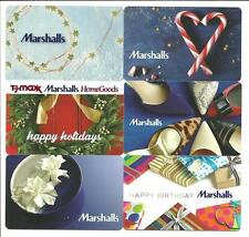 Lot (6) Marshalls Gift Cards No $ Value Collectible w/ Candy Canes Heart Winter