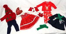 Doll Clothes Lot 13 Piece 18 Doll Sz Holiday Dress Winter Outfit Pjs Brand New"