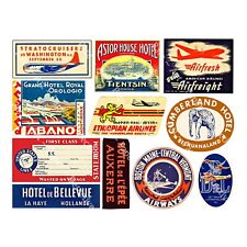 Travel Label Stickers, Luggage Labels & Baggage Tags, Reproduction Sticker Sheet