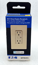 NEW EATON WFTRCR15 WIFI SMART RECEPTICLE OUTLET 15A 125V LIGHT ALMOND - Adel - US