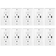 10 Pack 4.2A USB Wall Charger Outlet Panel AC Power Socket with USB-C/A Ports - South El Monte - US