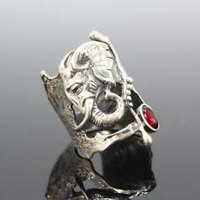 Retro 925 Silver Filled Men's and Women's Red Gem Party Ring Jewelry Size 6-10