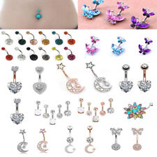 Belly Button Rings Crystal Body Piercing Navel Ring Bar Barbell Jewelry