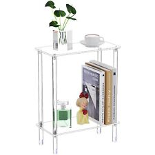 Bkemiy Clear Acrylic Narrow Side Table for Small Spaces, 15.75 L x 7.87" W x... - Denver - US"