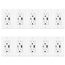 USB Type C Wall Outlet 4.2A Dual High Speed Receptacle with Smart Chip UL 10Pack - South El Monte - US
