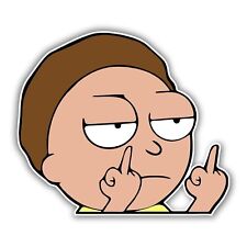 Rick and Morty Stickers morty middle finger rude sticker