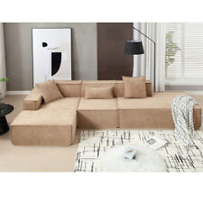 Modern L-Shaped Minimalist Modular Living Room Sofa Set w/3 Pillows Living Room - Mumbai - India