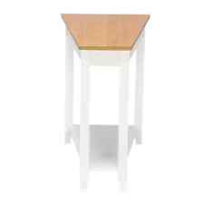 Modern Minimalist Sofa Table - Light Walnut Finish with Elegant White Accents - Philadelphia - US