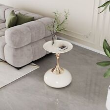 Luxury Design Iron End Table, Minimalist Round Side Table for Small Space White - Mumbai - India