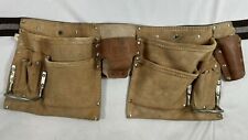 Rooster R-499-739 Suede Split Leather Carpenter Construction Tool Belt 1990s VTG