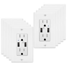 3.6 Amp Dual USB Outlet Wall Receptacle Smart Chip Tamper Resistant TR UL 2 Pack - South El Monte - US