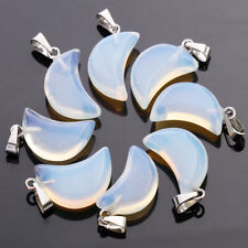 30pcs Opalite stone crystal moon necklace pendant charm for jewelry making