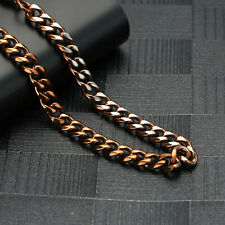 Stainless Steel Necklaces For Men Women Cuban Link Brown Basic Jewelry