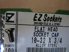 (100) EZ Sockets 10/32 X 3/4 Flat Head Socket Cap Screws NEW!!! Free Shipping - New Lenox - US"