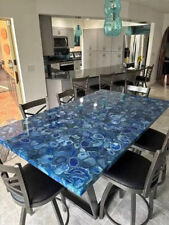 48x24" Blue Agate Gemstone Dining Living Room Table Top Morden Home Furnitures"