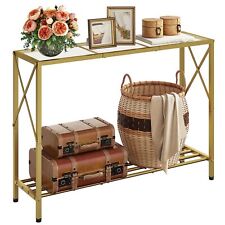 Gold Glass Console Tables for Entryway, 2-Tier Hallway Table for Entryway, St... - Mumbai - India