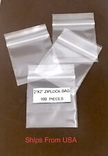 Clear Zip Seal Plastic Bags 2 x 2" Jewelry Zipper Baggies 2 Mil 100 count"