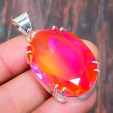 Bi-Color Tourmaline Gemstone Handmade Gift Jewelry Pendant 1.77 W876"