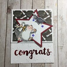 Graduation Card - Congrats & HedgeHog Stars Gift Card - Handmade