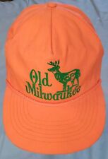 Vintage Old Milwaukee Beer Orange Deer Hunting Corded Adjustable Hat Cap Otto