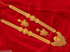 Indian Gold Plated Bollywood Wedding Ethnic Long Necklace Earrings Jewelry Set