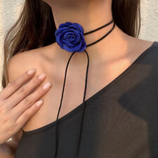 Rose Flower Choker Necklace Velvet Women Retro Gothic Dress Jewelry Collar Gift