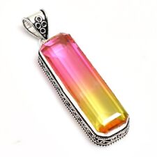 Bi-Color Tourmaline Handmade Antique Design Pendant Jewelry Wedding Gift NP 075